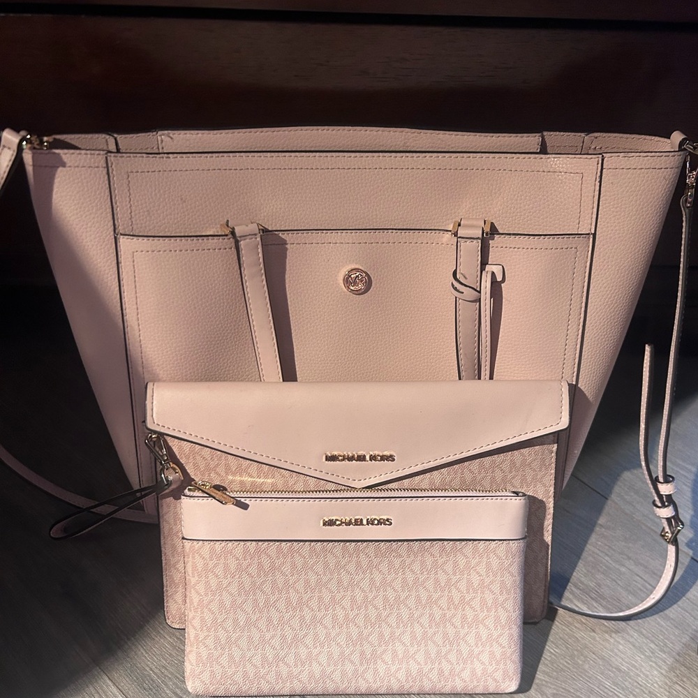 Large 3-in-1 light pink Michael kors